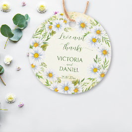 Wild daisy spring bloemen bruiloft bedankt bedankjes labels