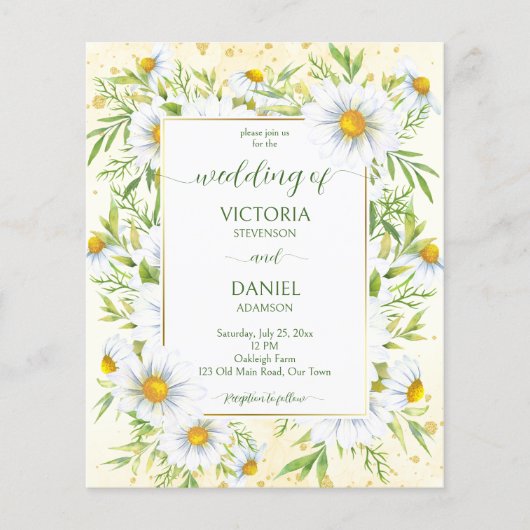 Wild daisy Spring flower flower budget bruiloft (Voorkant)