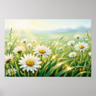 Wild Daisy Veld Kunstprint –  Poster