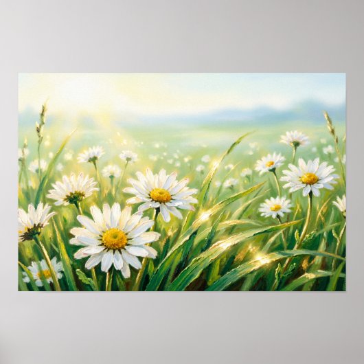 Wild Daisy Veld Kunstprint – Poster (Voorkant)