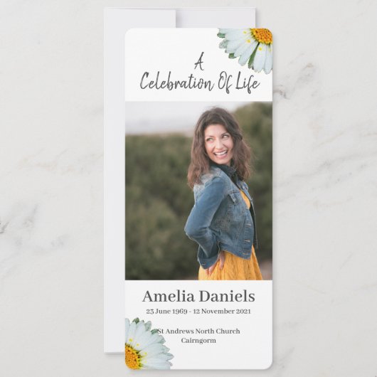 Wild Daisy Viering van het Leven Fotokaart Kaart (Voorkant)