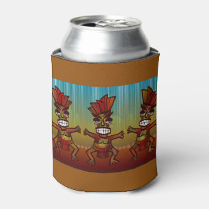 Wild Dancing Tiki Mannen Tropical Beach Hawaiian F Blikjeskoeler
