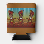 Wild Dancing Tiki Mannen Tropical Beach Hawaiian F Blikjeskoeler (Voorkant)