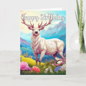 Wild Deer Buck Happy Birthday Kaart (Voorkant)