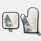 Wild Deer Footprints in Snow – Winter Nature Art Ovenwant & Pannenlap Set (Voorkant)