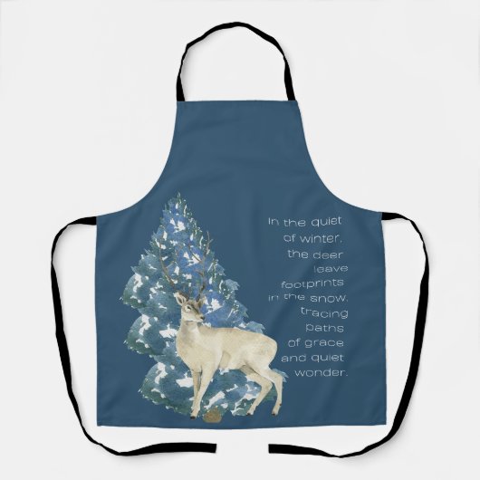 Wild Deer Footprints in Snow – Winter Nature Art Schort (Voorkant)