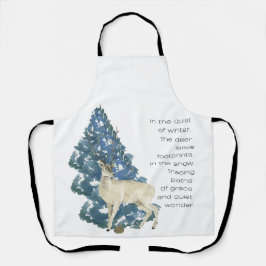 Wild Deer Footprints in Snow – Winter Nature Art Schort