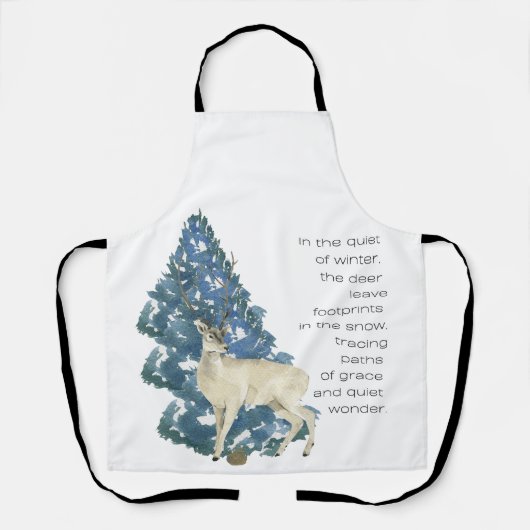 Wild Deer Footprints in Snow – Winter Nature Art Schort (Voorkant)