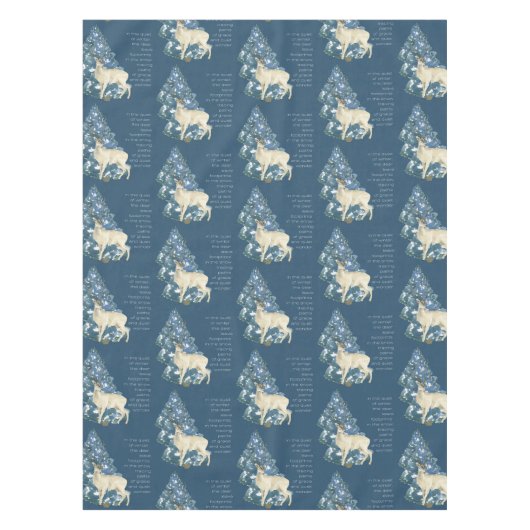 Wild Deer Footprints in Snow – Winter Nature Art Tafelkleed (Voorkant)