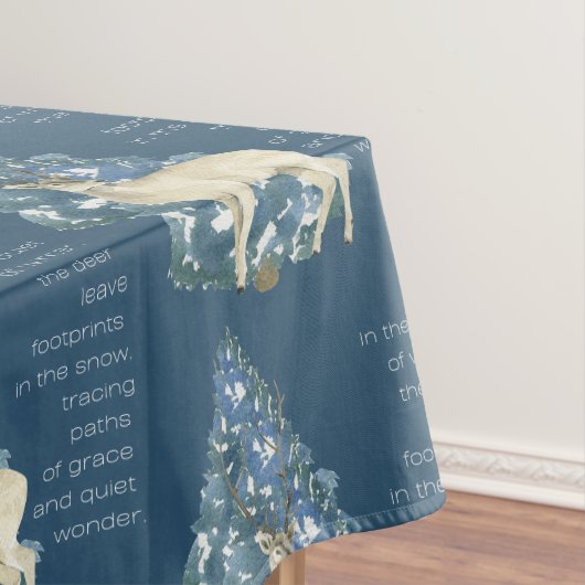 Wild Deer Footprints in Snow – Winter Nature Art Tafelkleed (Voorbeeld)