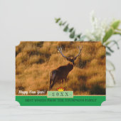 Wild Deer & Happy Nieuwjaar! Winkelkaart/Zeeland Feestdagenkaart (Staand voorkant)