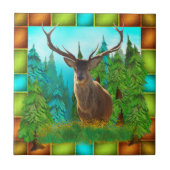 Wild Deer met grote Antlers Ceramic Tile Tegeltje (Voorkant)