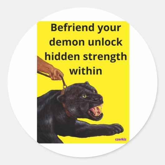 Wild Demon tickers Ronde Sticker (Voorkant)