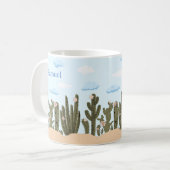 Wild Desert met Cactus Schattigee Gepersonaliseerd Koffiemok (Voorkant links)