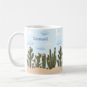 Wild Desert met Cactus Schattigee Gepersonaliseerd Koffiemok (Links)