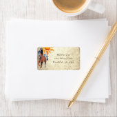 Wild Desert Pony met Sun Horse Address Etiket (Insitu)
