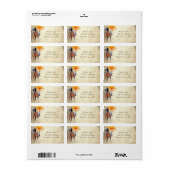 Wild Desert Pony met Sun Horse Address Etiket (Full Sheet)