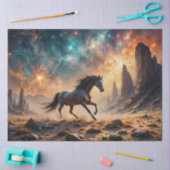 Wild Desert Stallion Nebula sterren bliksem Tissuepapier (Craft)