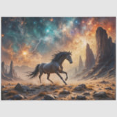 Wild Desert Stallion Nebula sterren bliksem Tissuepapier (Voorkant)