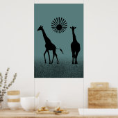 Wild design giraffe poster (Keuken)
