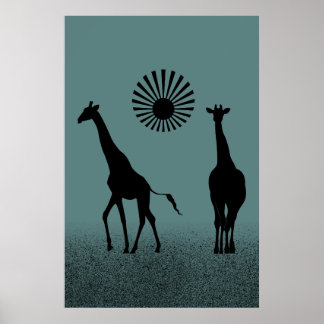 Wild design giraffe poster