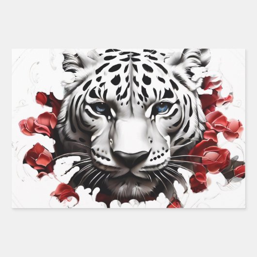 Wild design White Tiger cadeaupapier (Voorkant 2)