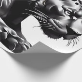 Wild design Zwart Pantha Gift Wrapping Papier (Hoek)