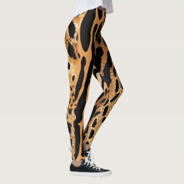 Wild Dier Gevlekt Assymetrisch Patroon Ontwerp 1 Leggings