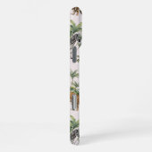 Wild dier | Jungle groen monogram iPhone Hoesje (Rechterkant)