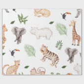 wild dier met Oerwoud Cadeaupapier (Vlak)