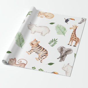 wild dier met Oerwoud Cadeaupapier