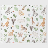 wild dier met Oerwoud Cadeaupapier (Vlak)