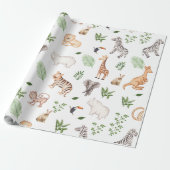 wild dier met Oerwoud Cadeaupapier (Uitgerold)