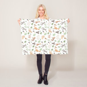 wild dier met Oerwoud Fleece Deken