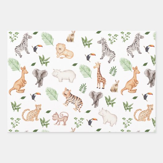 wild dier met Oerwoud Inpakpapier Vel (Voorkant 2)