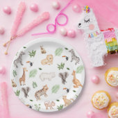 wild dier met Oerwoud Papieren Bordje (Feest)