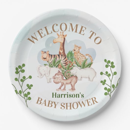 wild dier met Oerwoud Papieren Bordje (Voorkant)