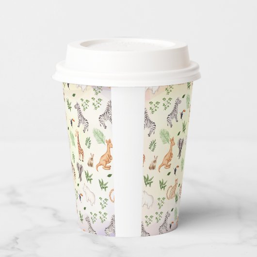 wild dier met Oerwoud-structuur Papierkopjes Papieren Bekers (Links)