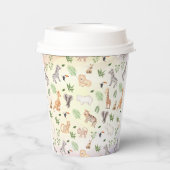 wild dier met Oerwoud-structuur Papierkopjes Papieren Bekers (Achterkant)