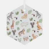 wild dier met Oerwoud structuurglas Glas Ornament (Achterkant)