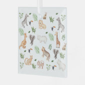 wild dier met Oerwoud structuurglas Glas Ornament (Voorkant links)