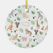 wild dier met Oerwoud Tree-patroon keramiek Keramisch Ornament (Voorkant)