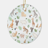 wild dier met Oerwoud Tree-patroon keramiek Keramisch Ornament (Links)