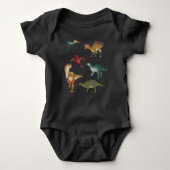 Wild dier schattig Jurassic park Dinosauriërs zwar Romper (Voorkant)