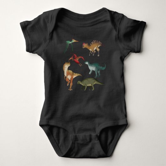Wild dier schattig Jurassic park Dinosauriërs zwar Romper (Voorkant)