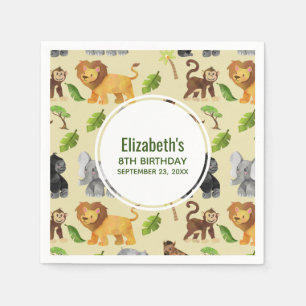 Wild Dier Verjaardag Safari Avontuur Servet