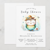 Wild Digital Owl Baby shower Kaart (Voorkant / Achterkant)