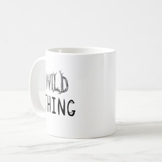 Wild ding met hoofdletter koffiemok (Voorkant links)