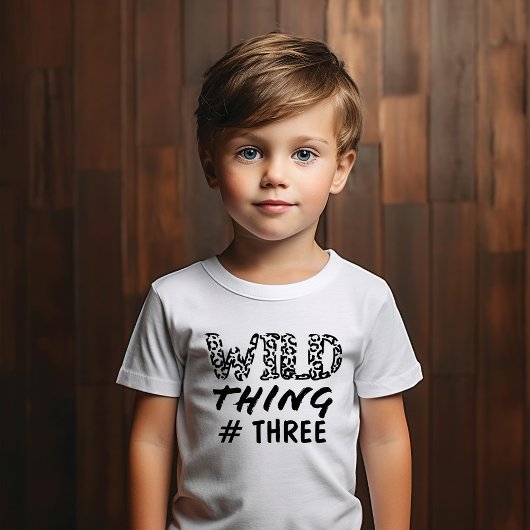 Wild ding Number Quote Funny Leopard Print Kinder Shirts