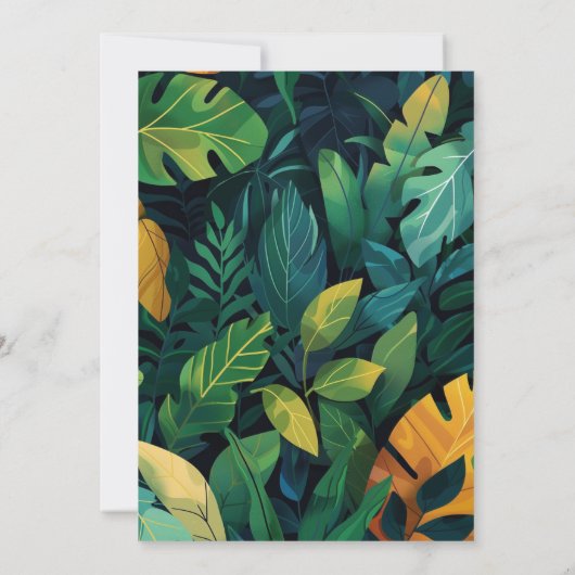 Wild Dino Adventure Verjaardagsfeest Kaart (Achterkant)